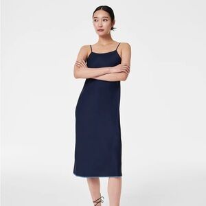 Spanx Carefree Crepe Reversible Dress in Indigo Hazel/Navy